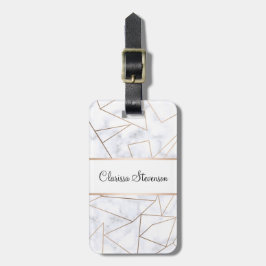 elegantes modernes Rosengoldgeometrischer weißer Gepäckanhänger