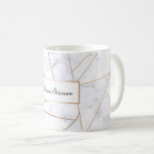elegantes modernes Rosengoldgeometrischer weißer Kaffeetasse (VorderseiteRechts)