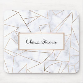elegantes modernes Rosengoldgeometrischer weißer Mousepad