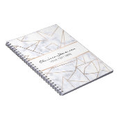 elegantes modernes Rosengoldgeometrischer weißer Notizblock (Rechte Seite)