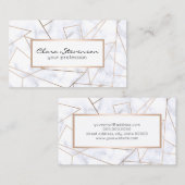 elegantes modernes Rosengoldgeometrischer weißer Visitenkarte (Vorne/Hinten)