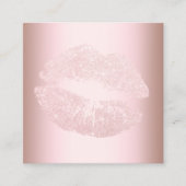 Elegantes modernes RosengoldGlitter-Lippenmake-up Quadratische Visitenkarte (Vorderseite)