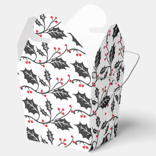Elegantes modernes Rot-Schwarz-Holly-Muster Geschenkschachtel (Geöffnet)