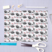 Elegantes modernes Rot-Schwarz-Holly-Muster Seidenpapier (Handwerk)