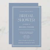 Elegantes, modernes, rotes blaues Brautparty Einladung (Vorne/Hinten)