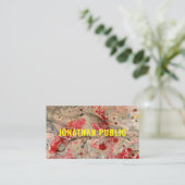 Elegantes, modernes, rotes, braunes Abstraktes Tem Visitenkarte (Stehend Vorderseite)