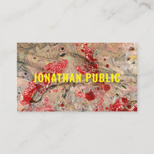 Elegantes, modernes, rotes, braunes Abstraktes Tem Visitenkarte (Vorderseite)