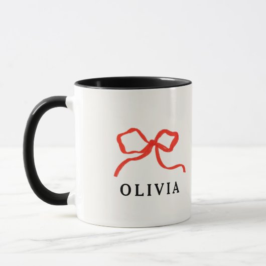 Elegantes, modernes rotes Bugband Tasse (Links)