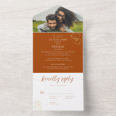 Elegantes, modernes Rotes Foto-Blumenzwiebeln RSVP All In One Einladung (Innen Boden)