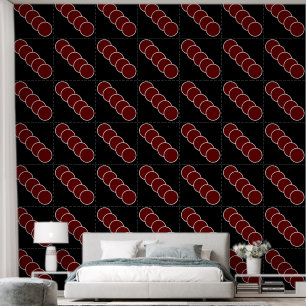 Elegantes modernes rotes, weißes Zirkelmuster Schw Tapete