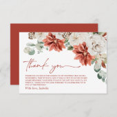 Elegantes, modernes Rotes Winter Weihnachts-Brautp Dankeskarte (Vorne/Hinten)