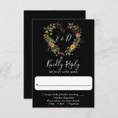 Elegantes modernes Rustikales Herz RSVP Karte (Vorne/Hinten)