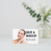 Elegantes Modernes Salon Haarstylist Foto Script Visitenkarte (Stehend Vorderseite)