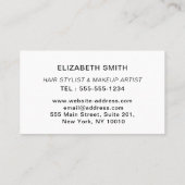 Elegantes Modernes Salon Haarstylist Foto Script Visitenkarte (Rückseite)