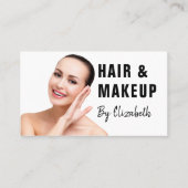 Elegantes Modernes Salon Haarstylist Foto Script Visitenkarte (Vorderseite)