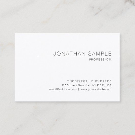 Elegantes, modernes, sauberes Design Trendy Schlic Visitenkarte (Vorderseite)