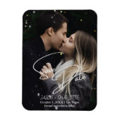 Elegantes, modernes Save the Date Foto-Template Magnet (Vertikal)