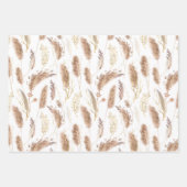 Elegantes modernes, schicke Beige Pampas Grass Mus Geschenkpapier Set (Vorderseite 3)