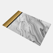 Elegantes, modernes, schicke, grau-weiße Marmormus Fußmatte (Schrägansicht)