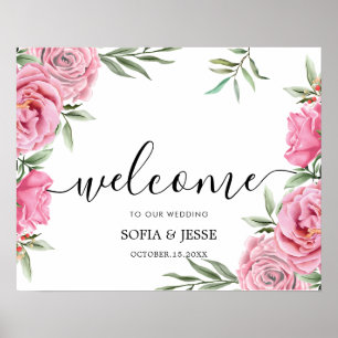 Elegantes modernes schicke Plakat Hochzeit Begrüßu