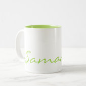 elegantes, modernes schicke, trendige monogramm gr zweifarbige tasse (Vorderseite Links)