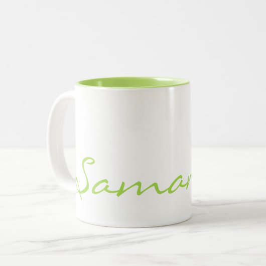 elegantes, modernes schicke, trendige monogramm gr zweifarbige tasse (Vorderseite Links)