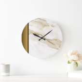 Elegantes, modernes, schicke, weißes Marmormuster Große Wanduhr (Zuhause)