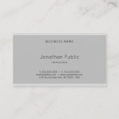 Elegantes, modernes, schlichtes, Schlichtes Top Visitenkarte (Rückseite)