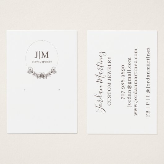 Elegantes, modernes SchmuckEarring Display Monogra (Vorne & Hinten)