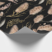 Elegantes modernes Schwarz-Beige-Pampas-Grass-Must Geschenkpapier (Ecke)