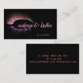 Elegantes modernes Schwarz, Glitzer-Imitate Lashes Visitenkarte (Vorne/Hinten)