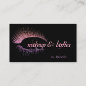 Elegantes modernes Schwarz, Glitzer-Imitate Lashes Visitenkarte (Vorderseite)