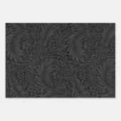 Elegantes modernes Schwarz-Gold-Blumenmuster Geschenkpapier Set (Vorderseite)