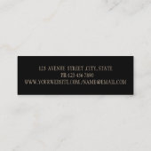 Elegantes, modernes Schwarz-Gold-Imitat Lashes Mini Visitenkarte (Rückseite)