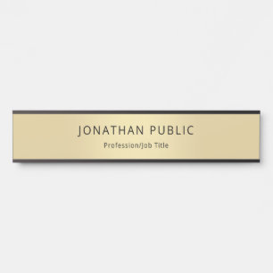Elegantes, modernes Schwarz-Gold-Template Beruflic Türschild