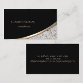 Elegantes modernes Schwarz, Marmor Visitenkarte (Vorne/Hinten)