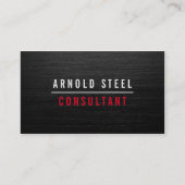 Elegantes modernes Schwarz-Metall beruflich schlic Visitenkarte (Vorderseite)