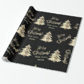 Elegantes modernes Schwarz-und Geschenkpapier (Ungerollt)