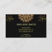 elegantes modernes Schwarz Visitenkarte (Rückseite)