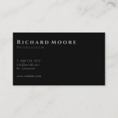 Elegantes modernes Schwarz-Weiß-Foto Mit Monogramm Visitenkarte (Rückseite)