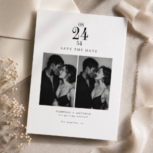 Elegantes modernes Schwarz-Weiß-Foto-Save-the-Date Save The Date