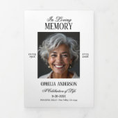 Elegantes, modernes Schwarz-Weiß-Gedächtnis mit 2 Dreifach-gefaltete Programmkarte (Cover)