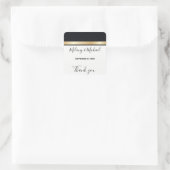 Elegantes modernes Schwarz-weiß & gold Danke Quadratischer Aufkleber (Tasche)