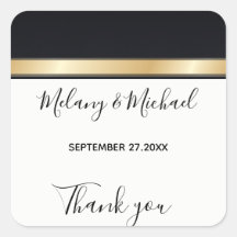 Elegantes modernes Schwarz-weiß & gold Danke