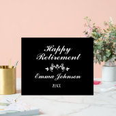 Elegantes modernes Schwarz-Weiß-Happy-Rente Acrylschild (Hochzeit)