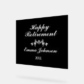 Elegantes modernes Schwarz-Weiß-Happy-Rente Acrylschild (Winkel)