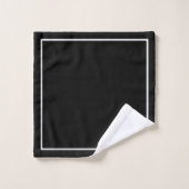 Elegantes modernes Schwarz-Weiß-Monogramm Badhandtuch Set (Waschlappen)