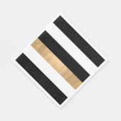Elegantes, modernes Schwarz, Weiß und Gold gestrei Serviette (Ecke)