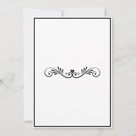 Elegantes modernes, Schwarz-weißes, fabelhaftes 50 Einladung (Rückseite)