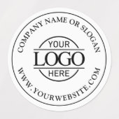 Elegantes, modernes Schwarz-weißes Firmenlogo Etiketten (Design 1)